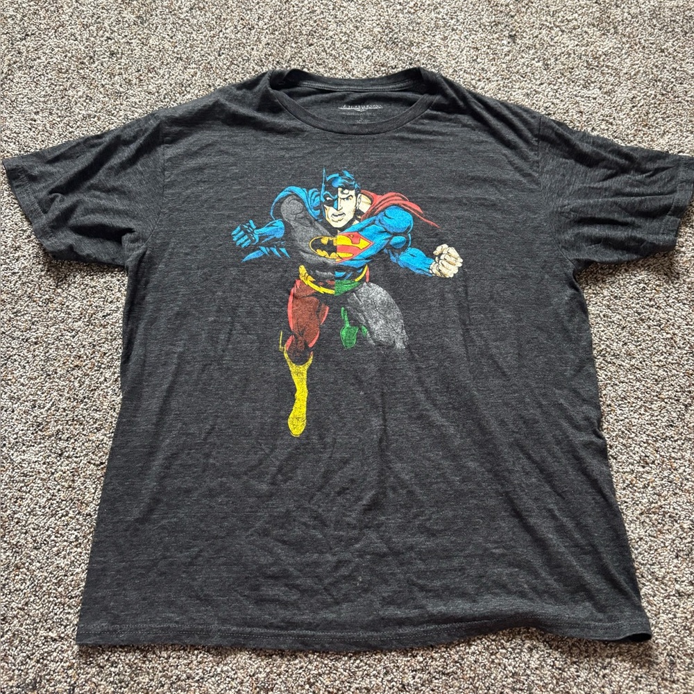 Superhero Graphic Men's T-Shirt - Black justice league xl used